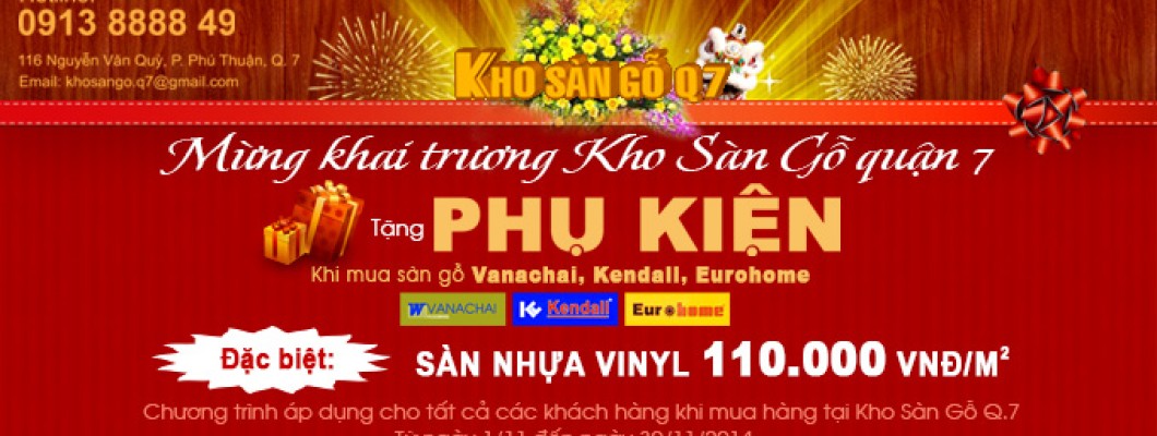 Tưng bừng khuyến mãi tại kho sàn gỗ quận 7 Tưng bừng khuyến mãi tại kho sàn gỗ quận 7