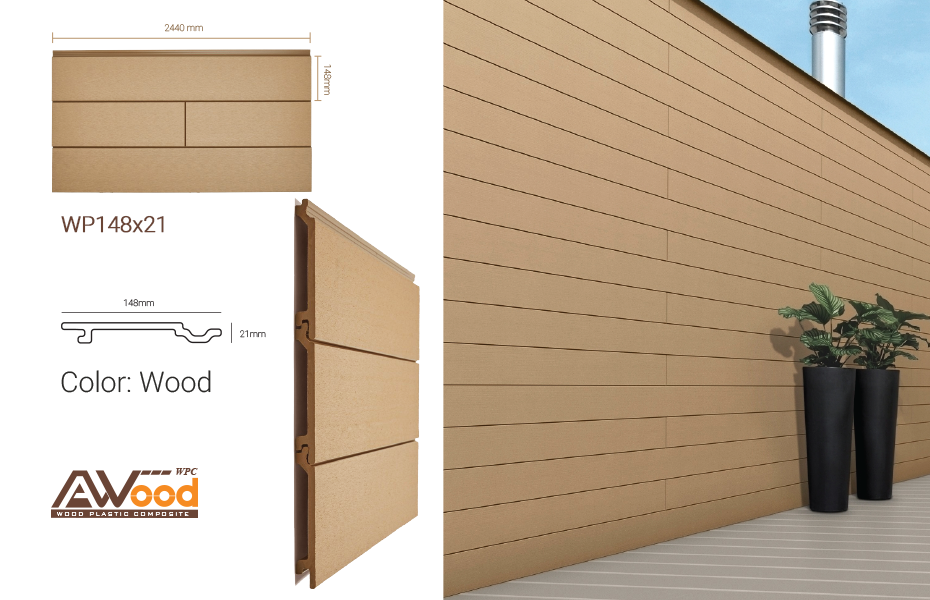 gỗ nhựa awood ốp tường trang trí