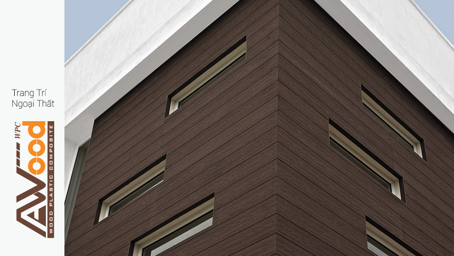 gỗ nhựa awood ốp tường ngoài trời