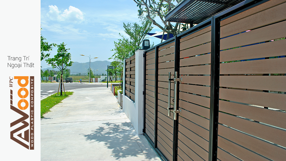 awood ốp trang trí cổng rào ngoài trời