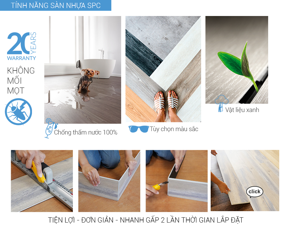 tính năng sàn nhựa hèm khóa aroma spc