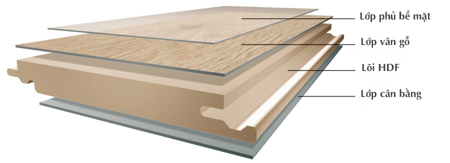 Cấu tạo sàn gỗ công nghiệp Đức.
